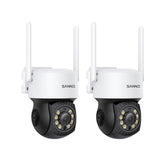 5MP PT Caméra de Sécurité Sans Fil , Panoramique & Inclinaison, 2 Caméras IP WiFi pour NVR SANNCE N48WHE/N98WHE, Détection Humaine AI, Compatible avec Alexa, Vision Nocturne de 100 pieds, Accès à Distance & Alertes Intelligentes de Mouvement